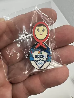 2014 Sochi NBC Logo Olympic Pin Badge~Nesting Doll With Moveable Head~Media~NEW! • $14.95