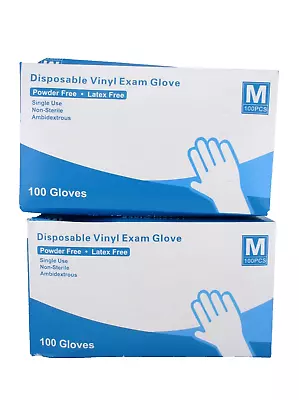 Vinyl Gloves MEDIUM Powder-Free Latex-Free 100ct 2 PACK = 200ct TOTAL • $13.58