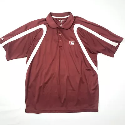 ANTIGUA Maroon/White Short Sleeve Polo Shirt MLB Embroidered Logo Men's Size XL • $19.99