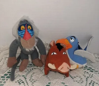 LION KING II SIMBA'S PRIDE Pumba Rafiki Zazu McDonalds 1998 Set Of 3 Mini Plush • $10