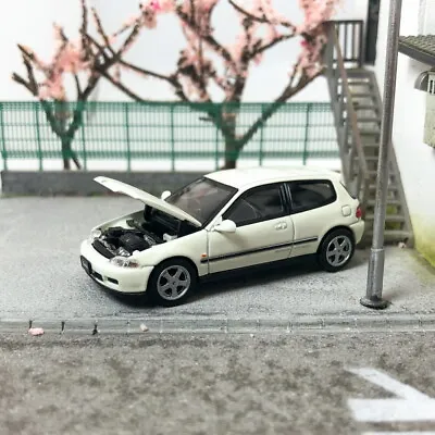 LCD 1/64 Scale Honda CIVIC SiR II EG6 White Diecast Car Model Toy Gift • £38.38