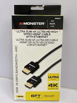 Monster Ultra Slim 6 Ft. L High Speed 4K HDMI Cable With Ethernet • $14