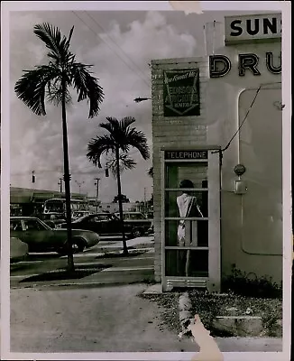 LG858 1970 Original Doug Kennedy Photo WOMAN IN TELEPHONE BOOTH South Florida • $20