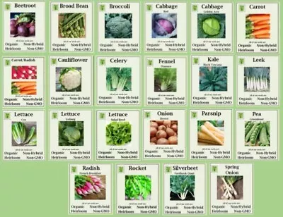 ORGANIC NON-GMO NON-HYRID HEIRLOOM Vegetable Seeds - Autumn/Winter • $3.50