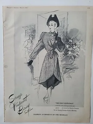 1947 Womens Maurice Rentner Dress Scruggs Vandervoort & Barney Vintage Ad • $9.99