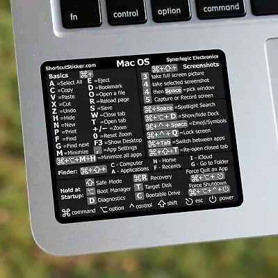 £6.54 • Buy SYNERLOGIC Apple Macbook Pro/Air/iMac/Mini Keyboard Shortcut Sticker Vinyl