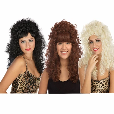 £10.99 • Buy 1980s Curly Dolly Parton Wig 70s 60s Ladies Fancy Dress Black Blonde Giner