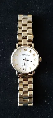Marc Jacobs Gold Tone Watch MBM3243 Link Band 6  New Battery • $22.49