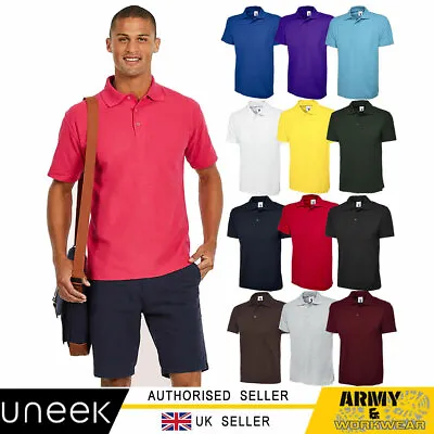 £5.95 • Buy Uneek Mens Womens Classic Polo Shirt Plain Short Sleeve Collared Tee Casual Top