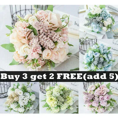 £7.39 • Buy 13 Heads Bouquet Wedding Home Party Decor Silk Peony Artificial Flowers Fake DIY
