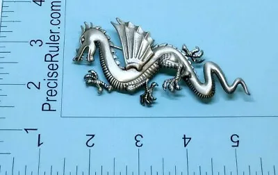 VTG NOS REN Signed Pewter Medieval Renaissance Dragon Brooch Pin • $13.53
