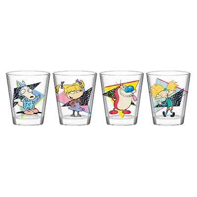 Nickelodeon Retro Characters 90s Nostalgia 4pc. 1.5oz. Mini Shot Glass Set • $19.95