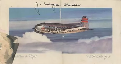 J. Edgar Hoover- Signed Vintage Flight Record • $37.50