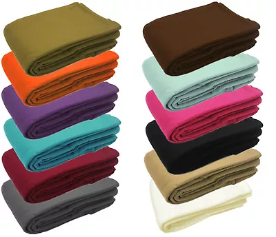£7.99 • Buy Fleece Throw Blanket Warm Soft Sofa Single Double Bed Car Travel 125cm X 150cm