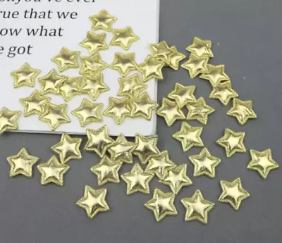 Padded Gold Star Embellishments Set Of 20 2cm Metallic Gold Fabric Stars • £3.40