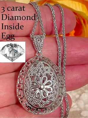 3carat Diamond Necklace Pendant Faberge Egg Pendant Jewelry 3 Ctw Solitaire • $299