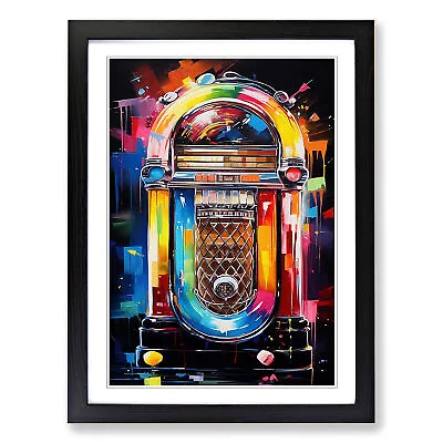 Jukebox Abstract Wall Art Print Framed Canvas Picture Poster Decor Living Room • £16.95