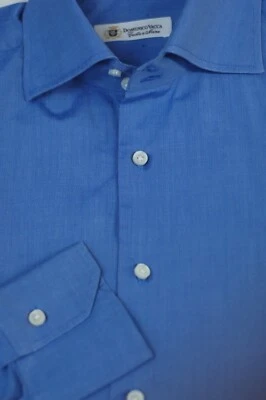 $35.99 • Buy Domenico Vacca Men's French Blue End On End Cotton Dress Shirt 14.5 X 33
