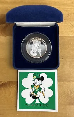 Rare 1991 Mickey's Luck Disney 1/2 Oz .999 Proof Silver  COA W/Box • $49.99