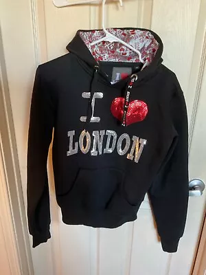 Global Fashion Links Cotton Blend Black Medium Hoodie I Love London New W/o Tag • £43.79