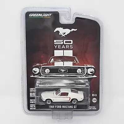 Greenlight 1968 Ford Mustang GT White Red Mustang 50 Years Limited Edition NEW • $14.99