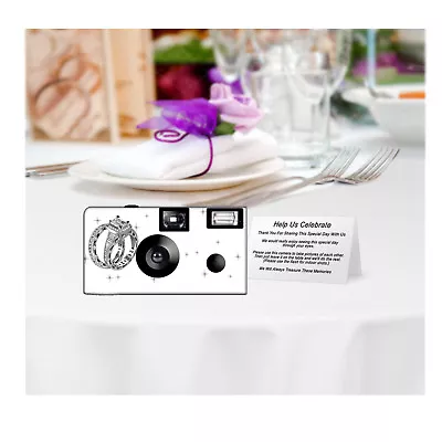 5 Shimmering Engagement In White Disposable Cameras Fun Cameras (F53690) • $83.45