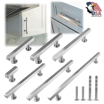 Brushed Nickel Modern Cabinet Handles Bar Pulls Kitchen Hardware Stainless Steel • $419.30