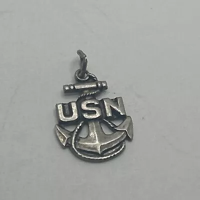 USN NAVY MILITARY VET ANCHOR Pendant Sterling Silver 925 Charm • $17.37