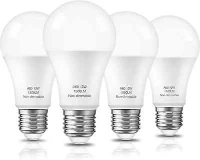 LED Light Bulbs100 Watt Equivalent A19 13W Lightbulb 5000K Daylight White 4 Pack • $11.19