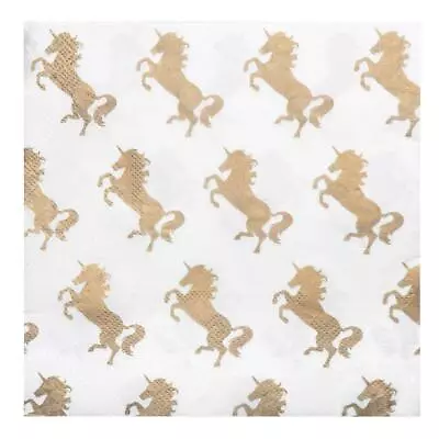 20 X Magical Unicorns Paper Party Napkins Children's Tableware - 33cm • £5.09