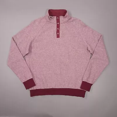 Southern Proper Knit Fleece ¼ Snap Pullover Mens Medium Red Maroon Stripe • $19.88