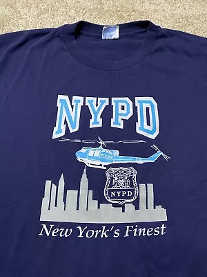 Vintage 90s NYPD New York Police Department Cops Black T Shirt XL • $18.88