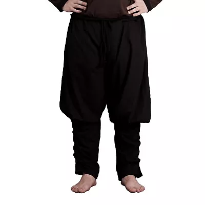 Medieval Trousers Viking LARP Pants Renaissance Canvas Cotton Pant Black • $44.99