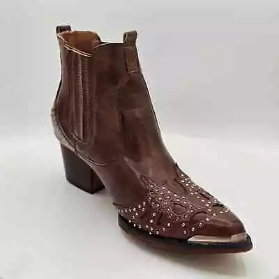 Arider Girl Coleen Ankle Boots Womens 6.5 Brown Western Studded Booties NWOT! • $50