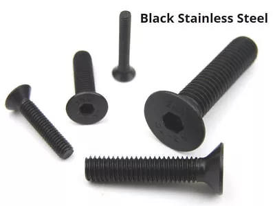 Black A2 Stainless Steel Socket Counter Sunk Screws  Allen Key Bolts • £0.99