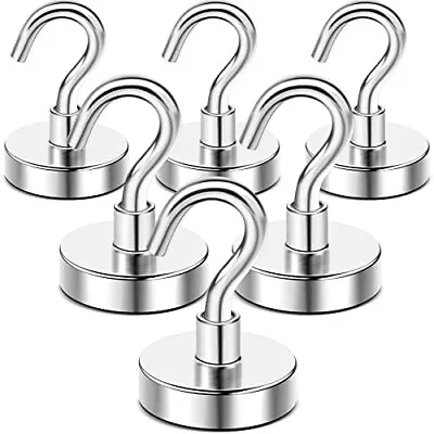 DIYMAG Strong Neodymium Magnetic Hooks 50Lbs Heavy Duty Rare Earth Magnets With • $11.99