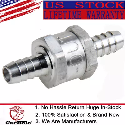 3/8  10mm Inline Check Valve Fuel Diesel Gas Liquid One Way Non Return Silver • $6.99