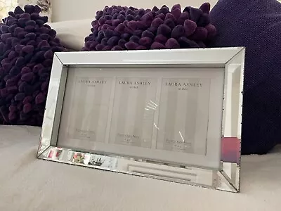 Laura Ashley Box Mirror Photo Rectangle Frame Holds 3 Photos  • £20