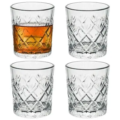 Set Of 4 Whisky Glasses Scotch Vodka Cocktail Drinking Glassware Tumbler 230ML • £5.99