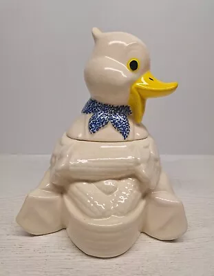 Vintage 80s Doranne Of California Sitting Duck Eating Corn Cookie Jar 13  • $35