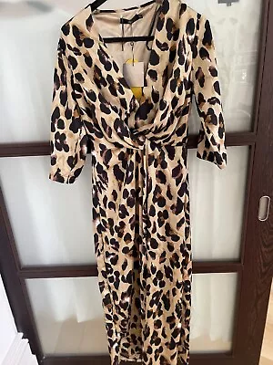 Misguided Leopard Print Maxi Dress Size 14 • £15