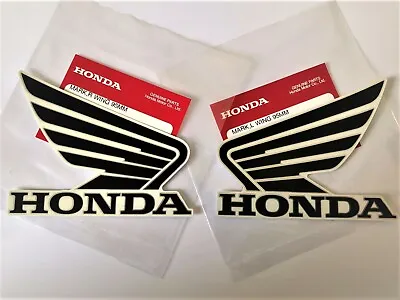 Honda GENUINE Wing Fuel Tank Decal  Sticker 95mm BLACK (Silver Outline) + WHITE • £9.35