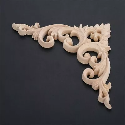 $2.93 • Buy Modern Wood Carved Floral Decal Onlay Applique Furniture Wall Door Decoration