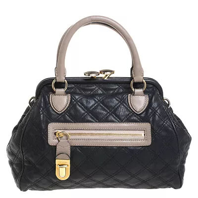 Marc Jacobs Black Quilted Leather Mini Stam Satchel • $434.70