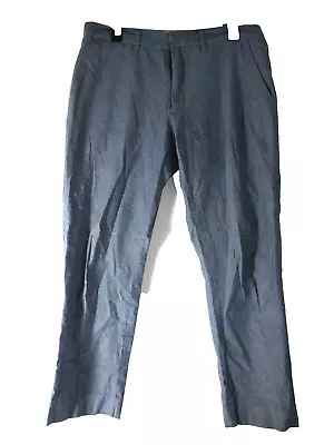 J.Crew Mens Bedford Dress Pants 33X30 Blue Chambray 100% Cotton Career • $18.22