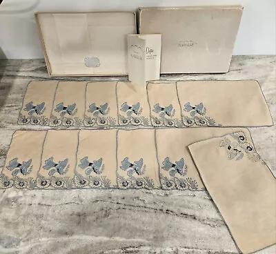 Vintage Cocktail Napkin MARGHAB Pat. 481 Tropical Fish 12 In Original BOX Linen • $149.99