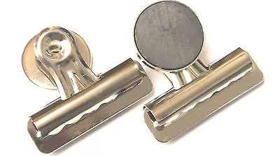 £4.69 • Buy Large Silver Magnetic Bulldog Clip, Fridge Paper Clip ,Holder Clips