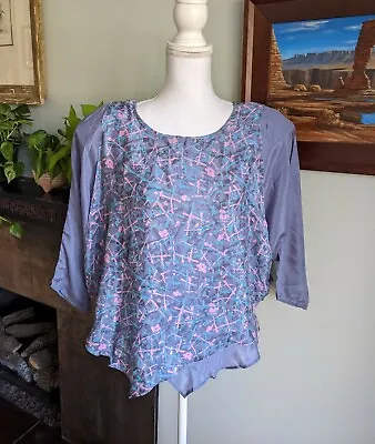 NEW W/Tag Vintage 80s Silk Layered Funky Print Top Women's Small Loose • $17.99