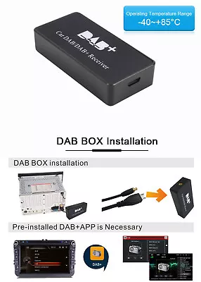 DAB+ Box Adapter Digital Radio Antenna Tuner USB Port For Android Car Radio GPS • £42.99