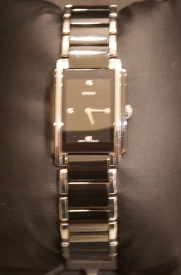 £450 • Buy Genuine Ladies Rado Integral Ceramic Watch Diamond Rectangular Black R20613712